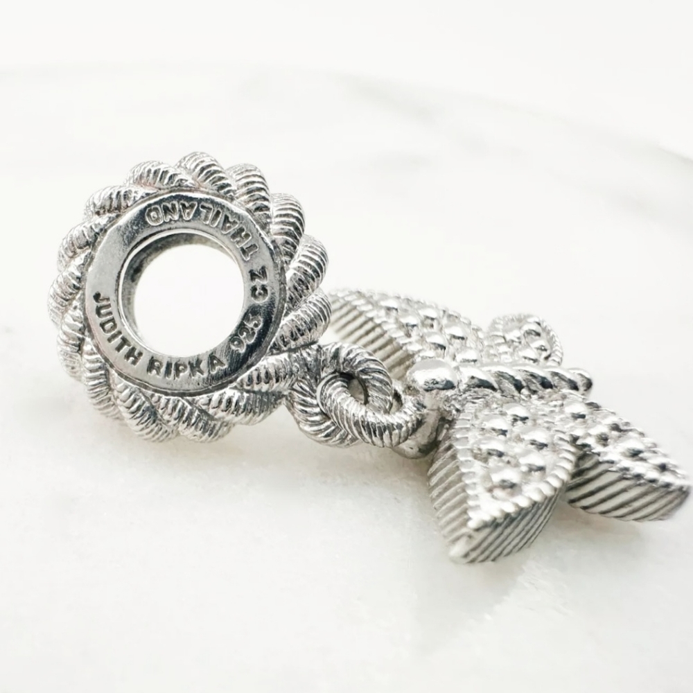 Sterling Silver 925 JUDITH RIPKA Designer Butterfly CZ Necklace Pendant Charm 🦋 - Picture 3 of 4